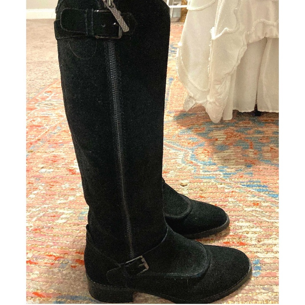 DJP Tall Suede Black Boots
